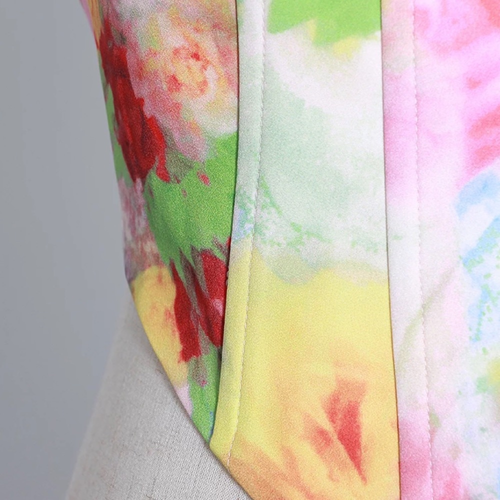 Water Color Multi Color Corset Top - Picture 4 of 8